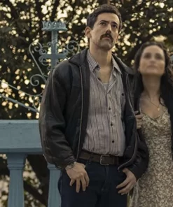 Narcos-Mexico-Season-03-Victor-Tapia-Black-Leather-Jacket