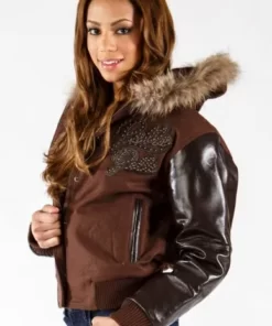 Pelle-Pelle-Brown-Hooded-Fur-Wool-Jacket
