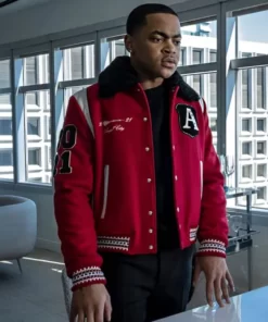 Power Book II Ghost S03 Tariq St. Patrick Varsity Red Jacket 2023