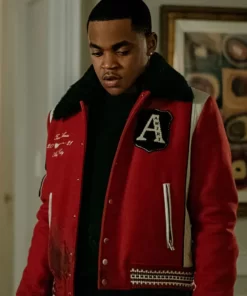 Power Book II Ghost S03 Tariq St. Patrick Varsity Red Jacket
