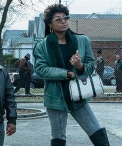 Power Book III Raquel Thomas Shearling Leather Jacket 2023