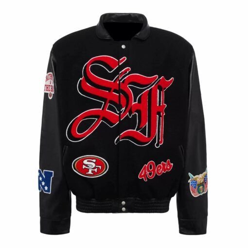 San-Francisco-49ers-NFL-Team-Black-Varsity-Jacket-1