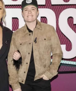 Singer-Lily-Rose-CMT-Awards-2023-Brown-Leather-Jacket