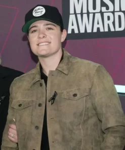 Singer-Lily-Rose-CMT-Awards-2023-Brown-Suede-Leather-Jacket