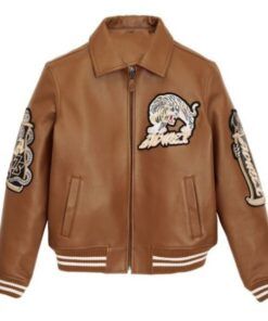 Speed Tigers Brown Leather Jacket.