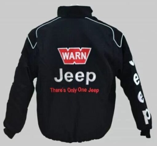 Vtg-Jeep-Warm-Car-Black-Bomber-Jacket