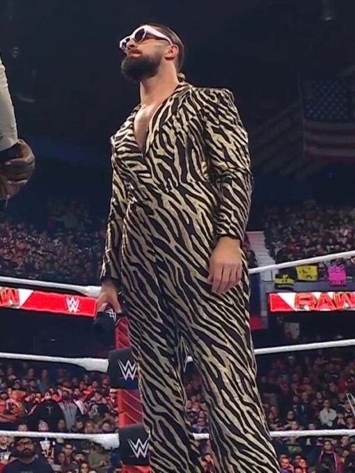 WWE-Raw-2023-Seth-Rollins-Gold-Zebra-Jumpsuit