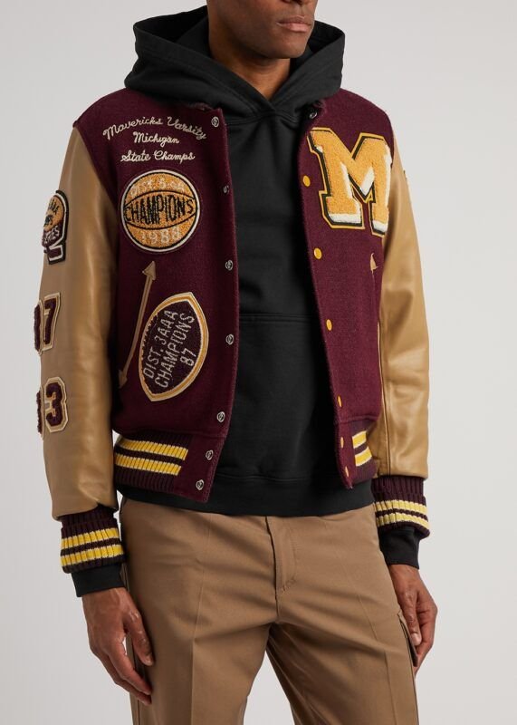 Whitesville Burgundy Wool Varsity Jacket | Universal Jacket