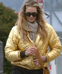 Elle Macpherson Golden Puffer Jacket