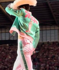 Harry Styles Love On Tour In Coventry Satin Green Jacket.