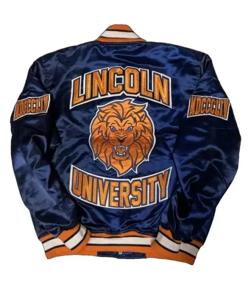 Men’s Lincoln University Embroidered Blue Bomber Jacket 2023