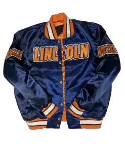 Men’s Lincoln University Embroidered Blue Bomber Jacket