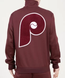 Philadelphia Phillies Retro Home Town Dk Track Maroon Jacket.
