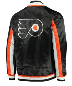 The Ace Philadelphia Flyers Starter Black Satin Varsity Jacket.