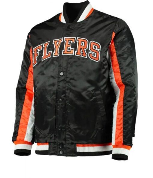 The Ace Philadelphia Flyers Starter Black Satin Varsity Jacket