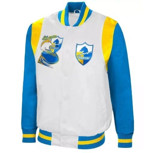 The All-american La Chargers Blue Satin Varsity Jacket