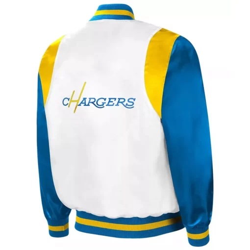 The All-american La Chargers Blue Satin Varsity Jacket.