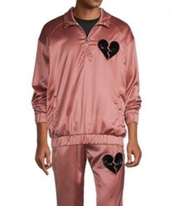 The Talk Nate Burleson Pink Satin Tracksuit