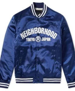 Tokyo Japan Neighborhood Bomber Satin Varsity Jacket
