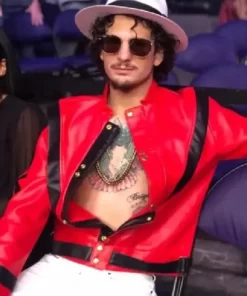 UFC Sean O’Malley Red Leather Jacket 2023