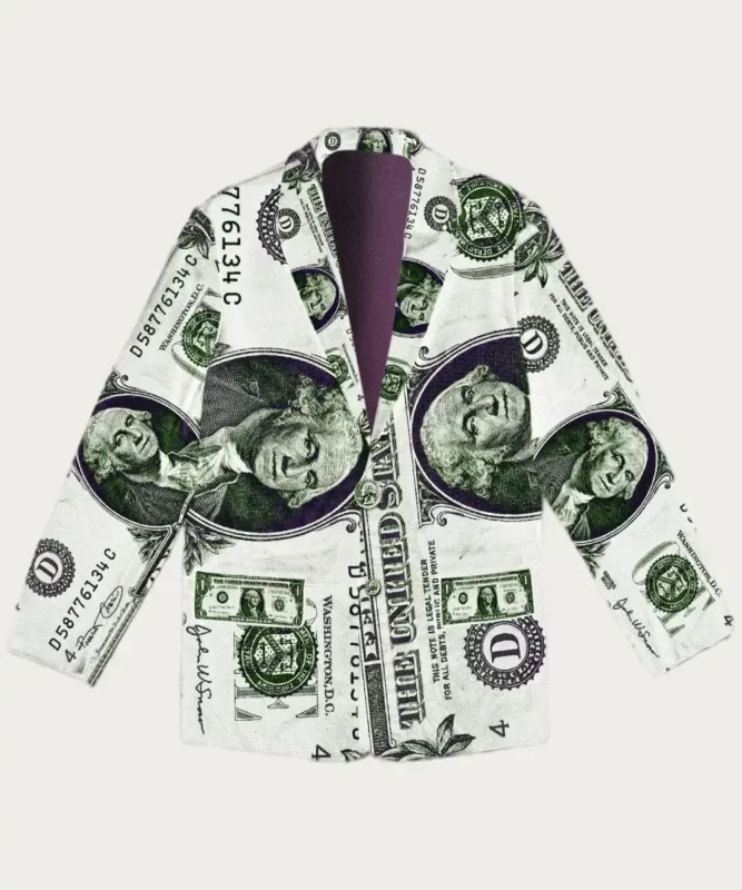 Dollar Money Pattern Print Women Off Shoulder Sweatshirt main image 0