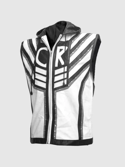 Black And White Leather Vest