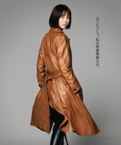 shin kamen rider minami hamabe brown leather coat