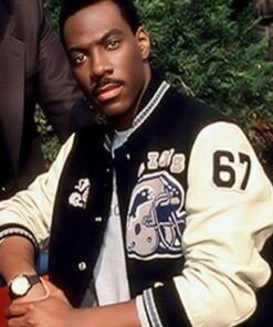 Beverly Hills Cop Eddie Murphy Black Varsity Jacket
