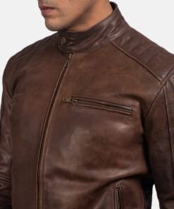 Dean Brown Leather Biker Jacket