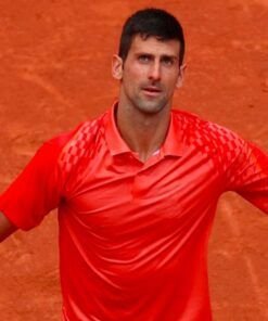 Grand French Open 23rd Novak Djokovic 23 Red T-Shirt
