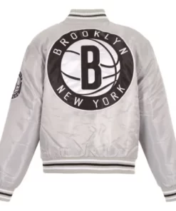 Jany Frami Brooklyn Nets Satin Varsity Jacket.