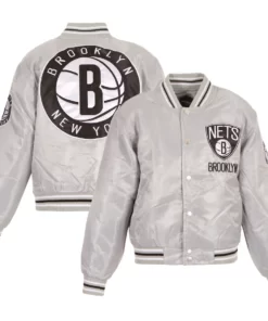 Jany Frami Brooklyn Nets Satin Varsity Jacket