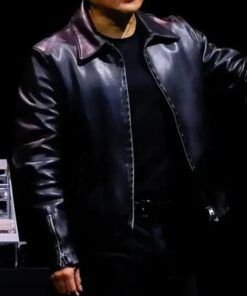 Jensen Huang Black Leather Jacket 2023