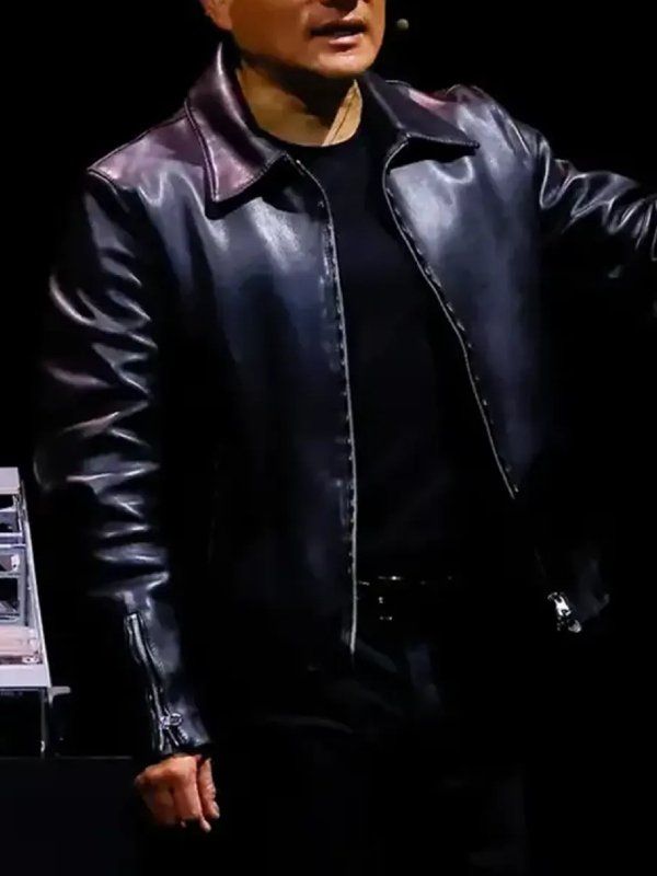 Jensen Huang Black Leather Jacket | Universal Jacket
