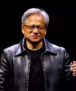 Jensen Huang Black Leather Jacket