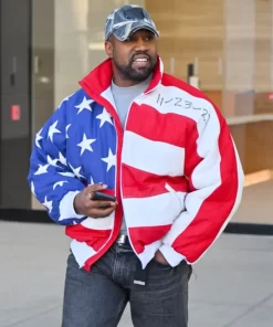 Kanye West American Flag Bomber Jacket 2023