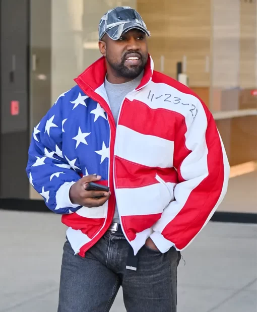 Kanye West American Flag Bomber Jacket 2023