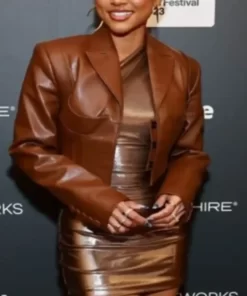 Karrueche Tran Divinity Brown Leather Jacket