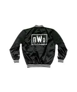Men’s Nwo Black And Grey Satin Lettermen Varsity Jacket.