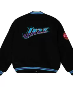Utah Jazz Black Varsity Jacket.