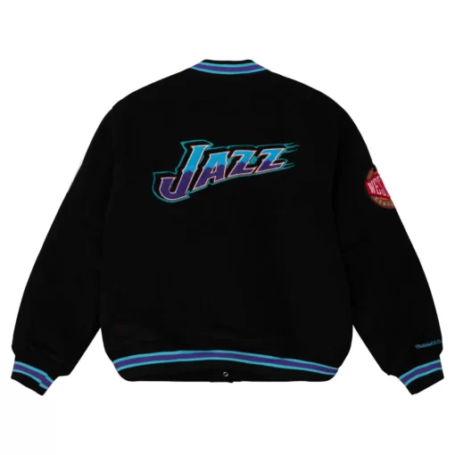 Utah Jazz Black Varsity Jacket.