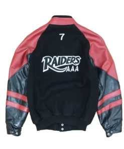 Vintage Ajax Raiders Omha Champions Black Leather Wool Jacket.