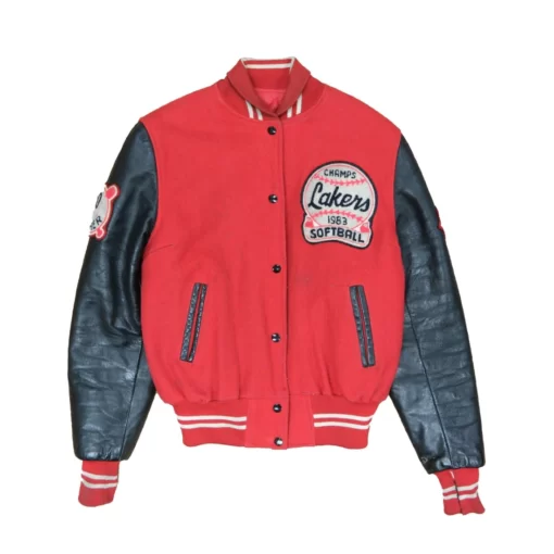 Vintage Lakers Softball Champs Leather Wool Varsity Jacket