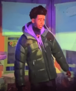 spider-man across the spider-verse miles morales puffer jacket
