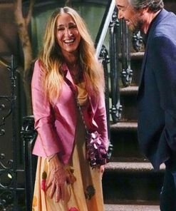 And Just Like That Jessica Parker Pink Jacket 2023