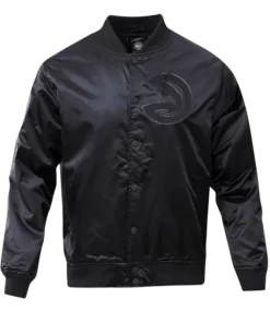 Atlanta Hawks Triple Black Satin Jacket