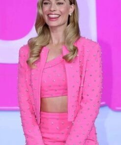 Barbie 2023 Margot Robbie Pink Jacket