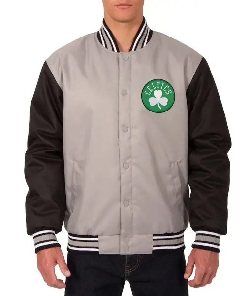 Boston Celtics Gray and Black Jacket