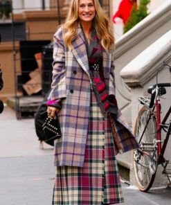 Carrie Bradshaw Sarah Jessica Parker And Just Like That S02 Plaid Coat