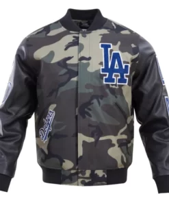 Dodgers Camo Logo Printed Varsity Jacket